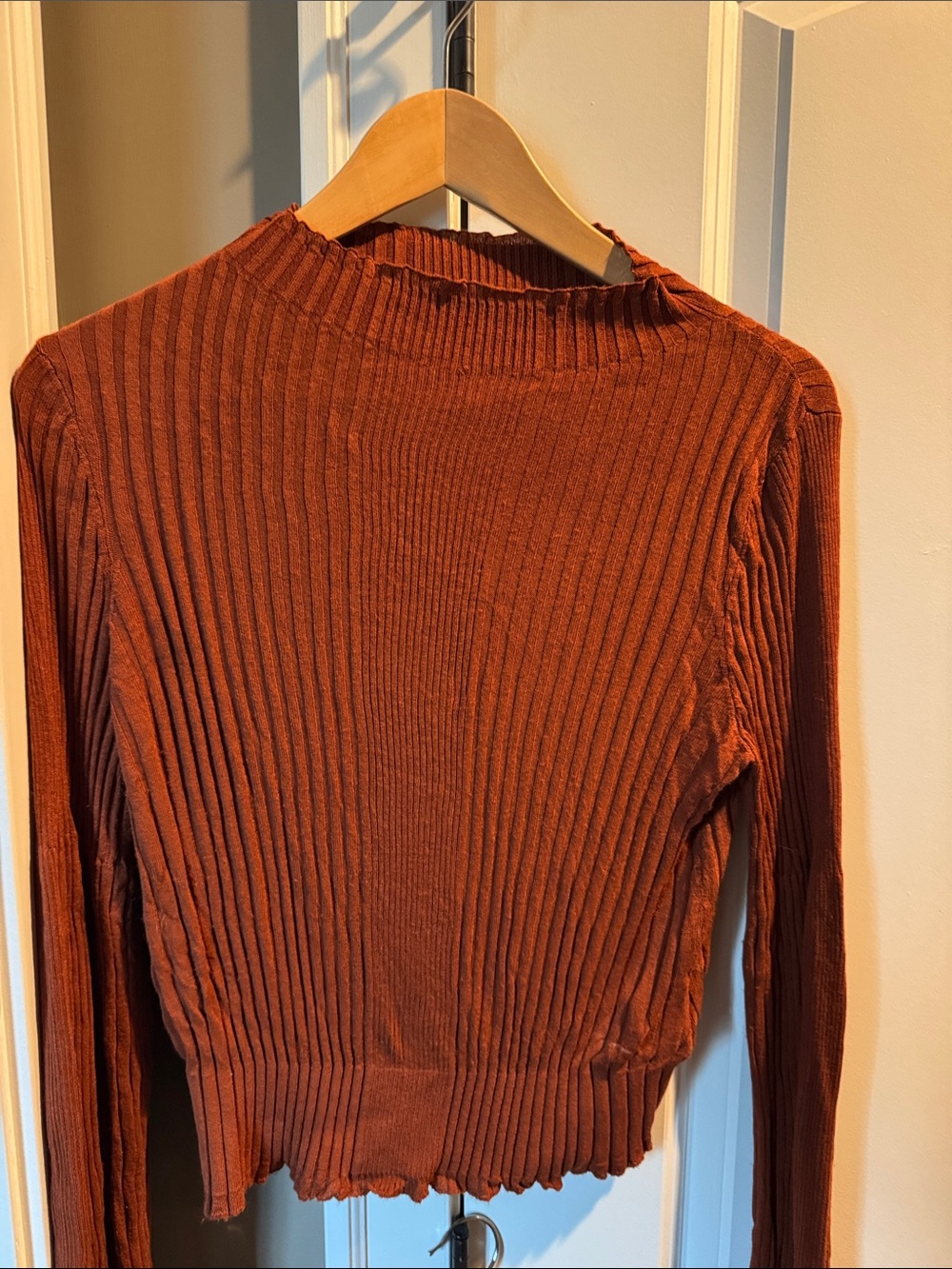 Free People Ribbed Two-Piece Wide-Leg Pants Set — Rust - Picture 2 of 2